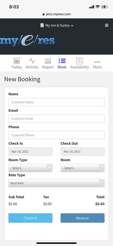 Mobile New Booking