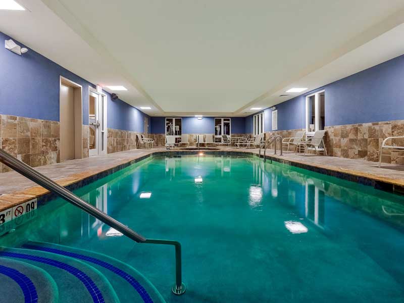 Indoor Heayed Pool Budget Affordable Lodging Accommodations Holiday Inn Express Inn and Suites Salina Kansas